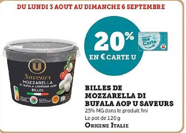 20% EN € CARTE U