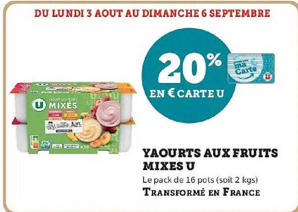 20% EN € CARTE U