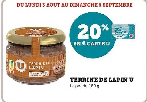 20% EN € CARTE U