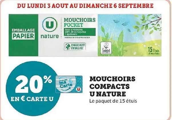 20% en € carte U