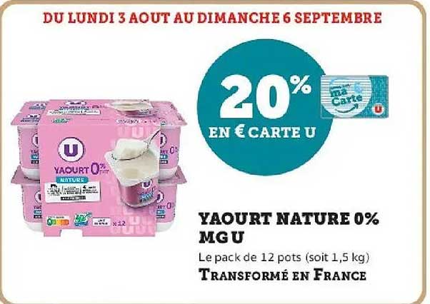 20% EN € CARTE U