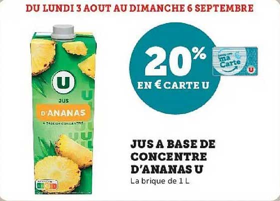 20% EN € CARTE U