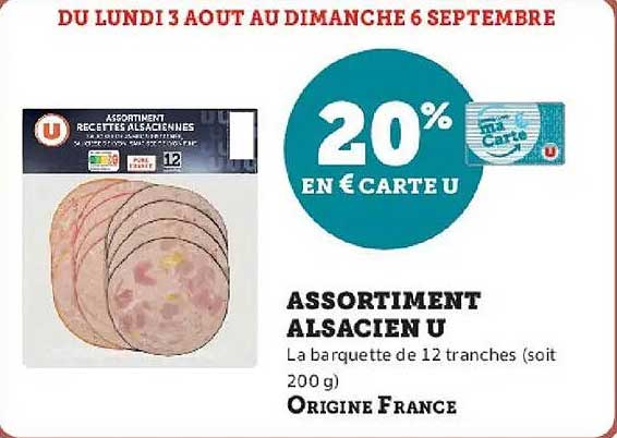 20% EN € CARTE U