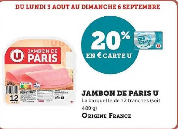 20% EN € CARTE U