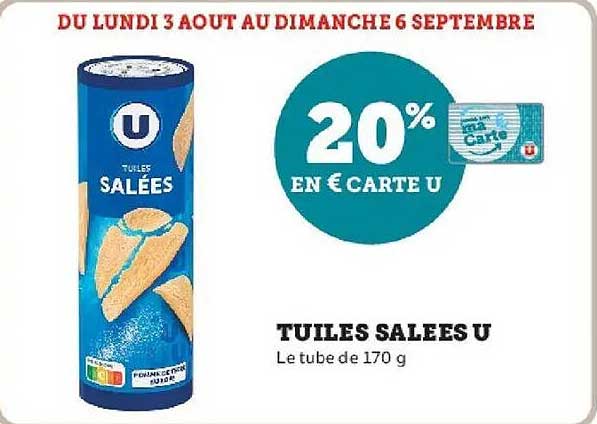 20% EN € CARTE U