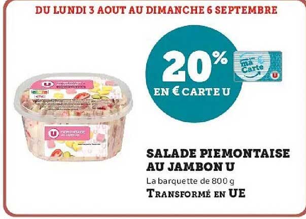 20% EN € CARTE U