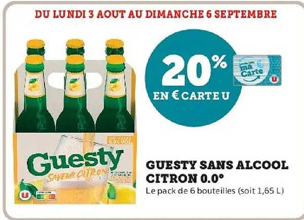 20% EN € CARTE U