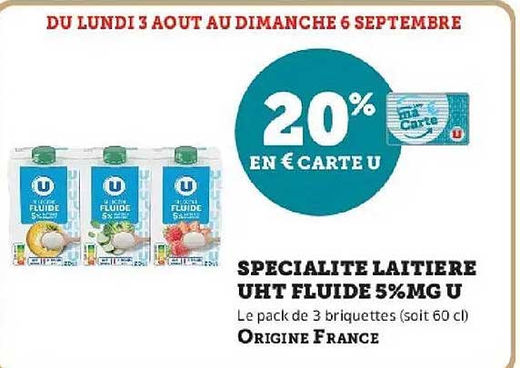 20% EN € CARTE U