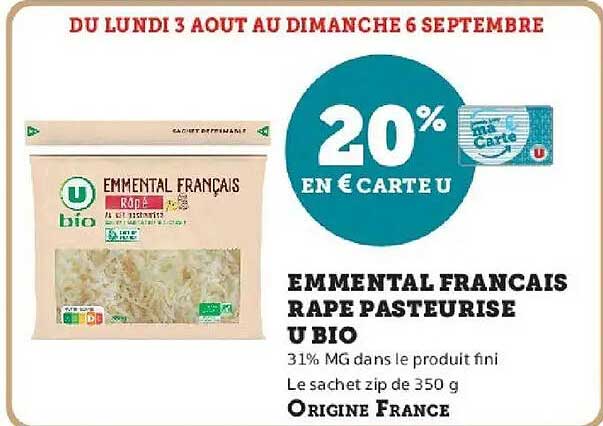 20% EN € CARTE U