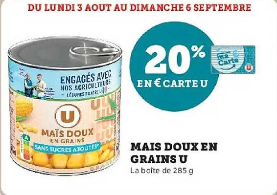 20% EN € CARTE U