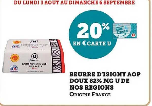 20% EN € CARTE U