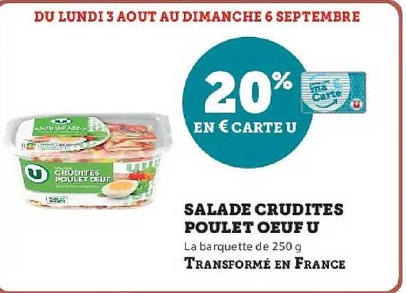 20% EN € CARTE U