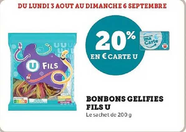 20% EN € CARTE U