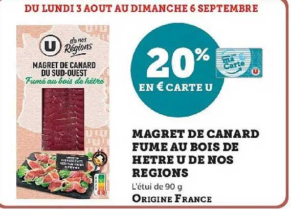 20% EN € CARTE U