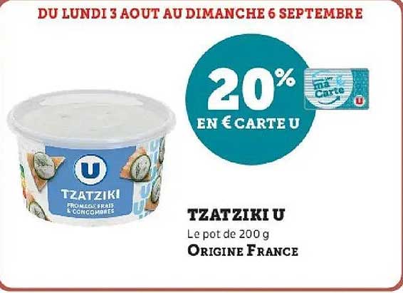 20% EN € CARTE U