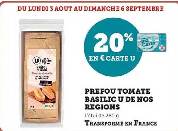 20% EN € CARTE U