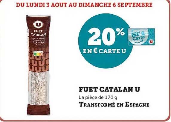 20% en € carte U