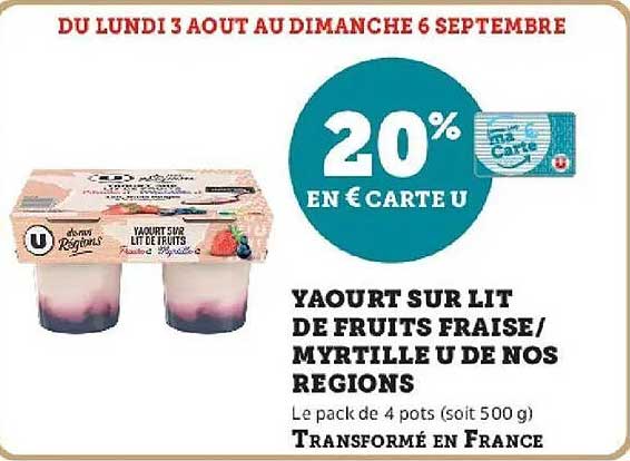 20% EN € CARTE U