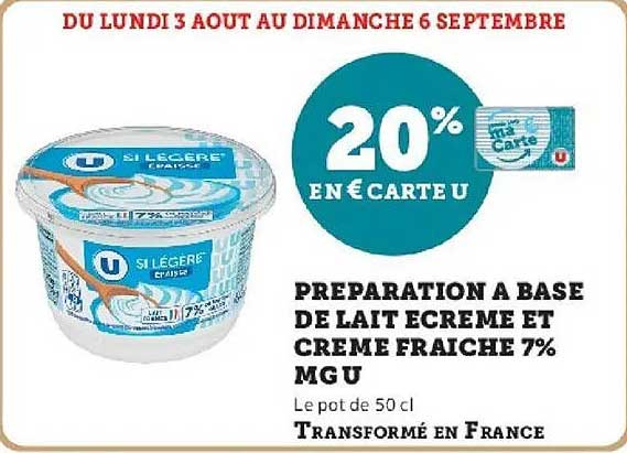 20% EN € CARTE U