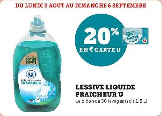 20% EN € CARTE U