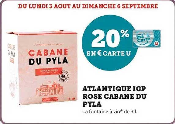20% EN € CARTE U