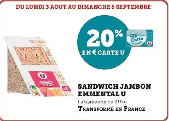 20% EN € CARTE U