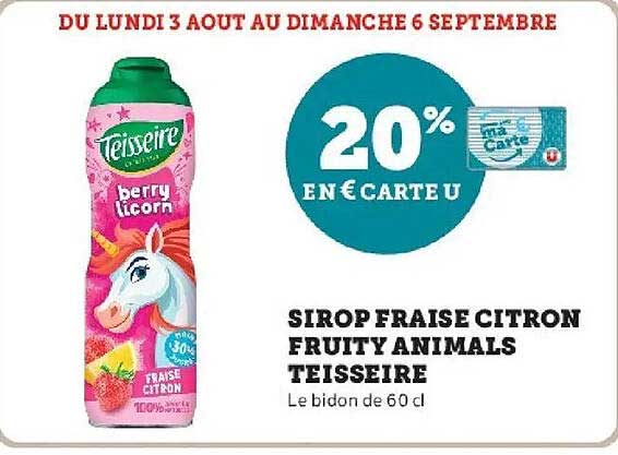 20% EN € CARTE U