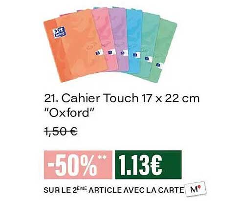 21. Cahier Touch 17 x 22 cm “Oxford”