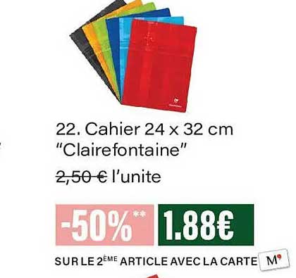 22. Cahier 24 x 32 cm "Clairefontaine"