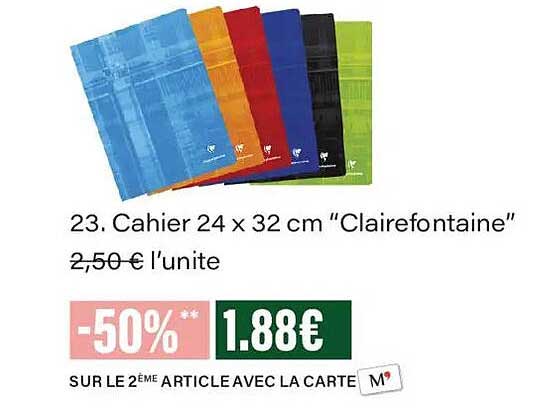 23. Cahier 24 x 32 cm “Clairefontaine”