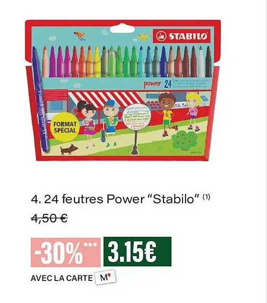 24 feutres Power “Stabilo”