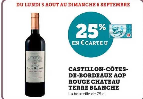 25% EN € CARTE U