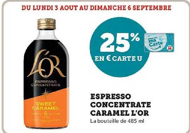 25% EN € CARTE U