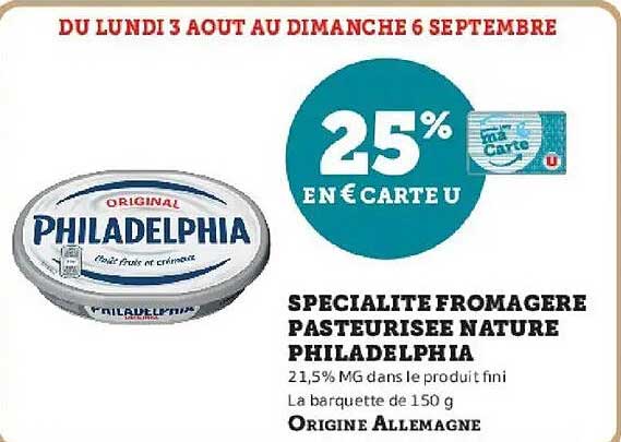 25% EN € CARTE U