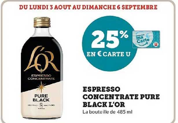 25% EN € CARTE U