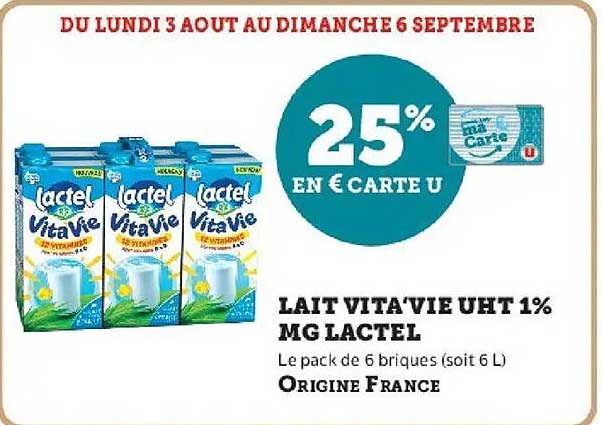 25% EN € CARTE U