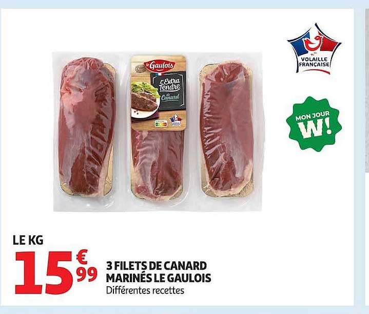 3 filets de canard marinés Le Gaulois