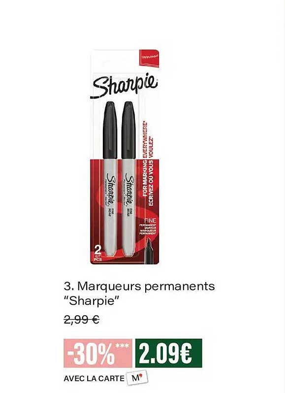 3. Marqueurs permanents “Sharpie”