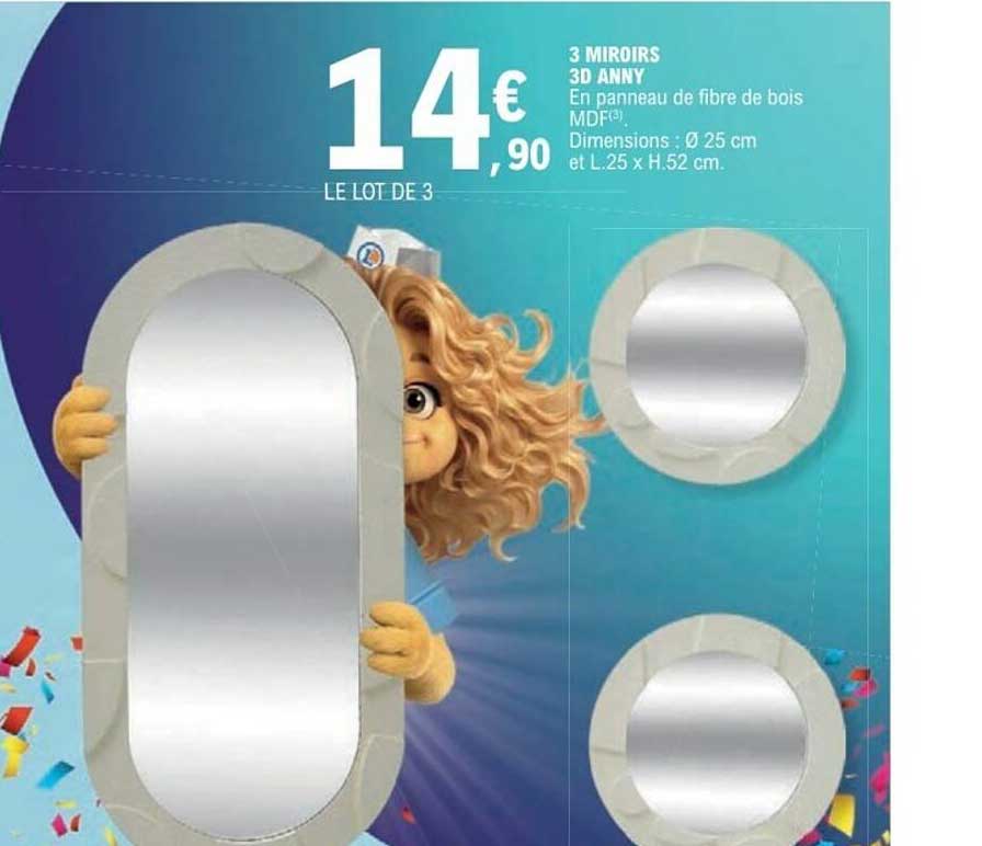 3 MIROIRS 3D ANNY