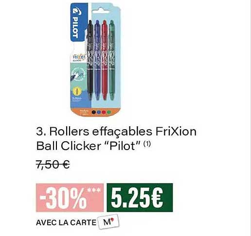 3. Rollers effaçables FriXion Ball Clicker “Pilot” (1)