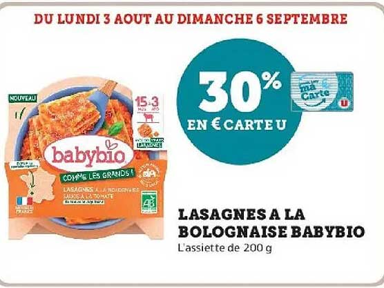 30% EN € CARTE U