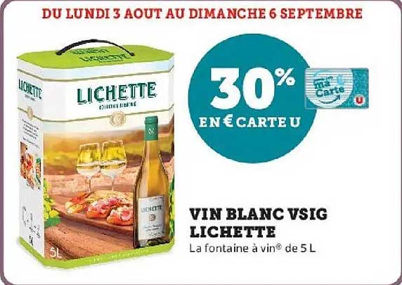 30% EN € CARTE U