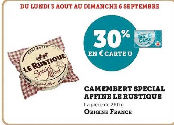30% EN € CARTE U