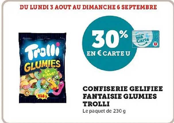 30% en € carte U