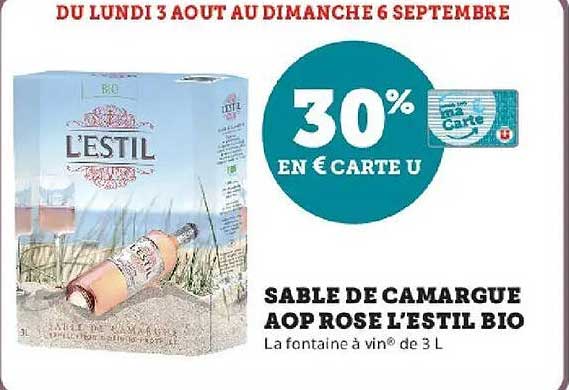 30% EN € CARTE U