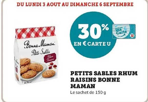 30% EN € CARTE U