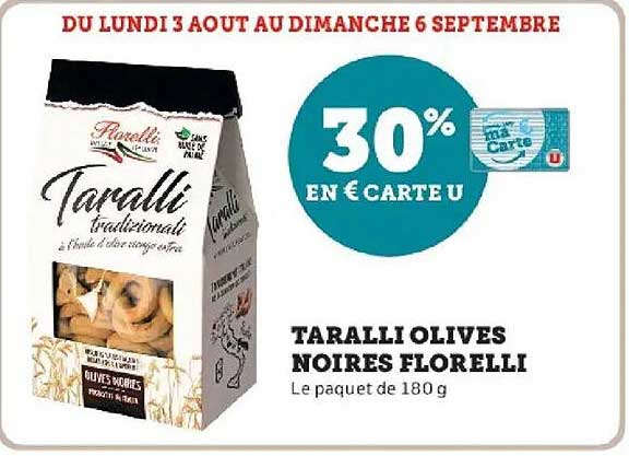 30% EN € CARTE U