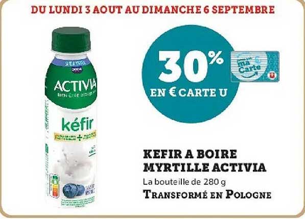30% EN € CARTE U