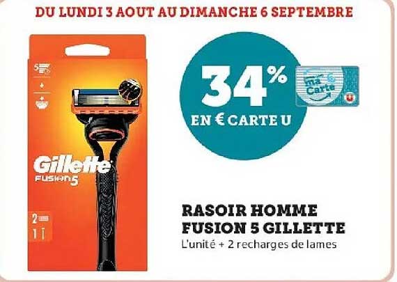 34% EN € CARTE U