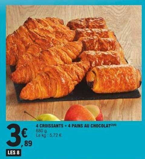 4 CROISSANTS + 4 PAINS AU CHOCOLAT